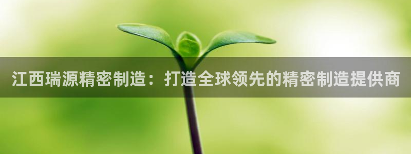 彩神平台能提现吗：江西瑞源精密制造：打造全球领先的精密制造提供商