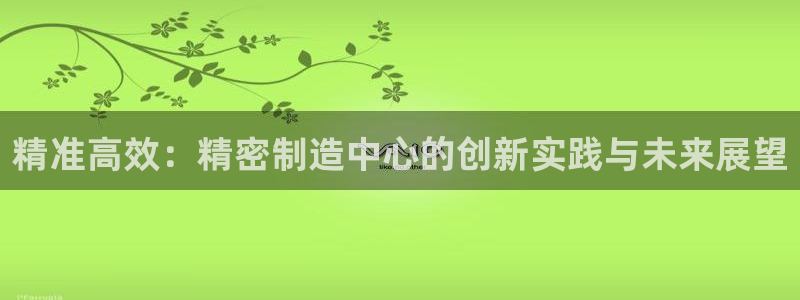 彩神v8是一个什么平台游戏：精准高效：精密制造中心的创新实践与未来展望
