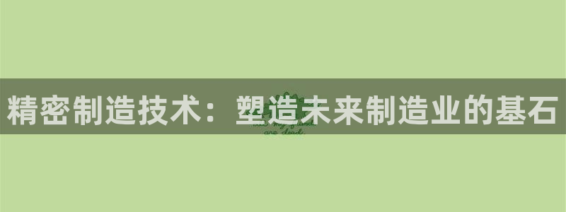 彩神v8是一个什么平台游戏：精密制造技术：塑造未来制造业的基石