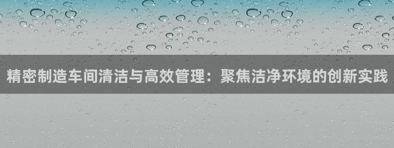 彩神v8购彩大厅登：精密制造车间清洁与高效管理：聚焦洁净环境的创新实践