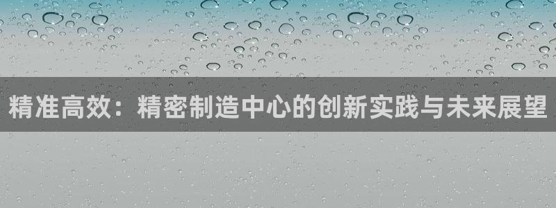 彩神大发云：精准高效：精密制造中心的创新实践与未来展望