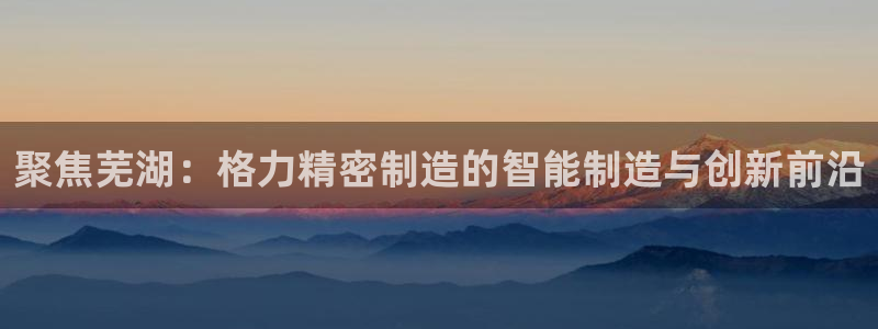 彩神v秘聊号码：聚焦芜湖：格力精密制造的智能制造与创新前沿